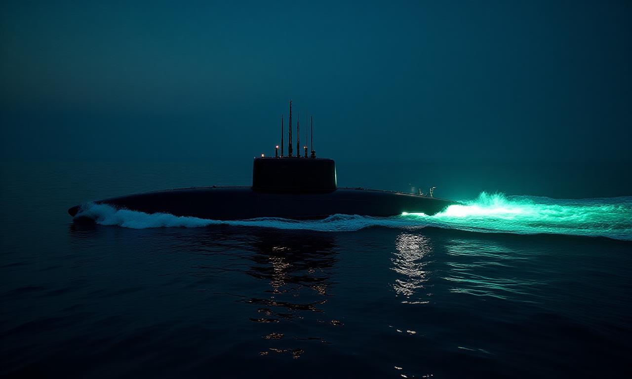 Advanced autonomous naval vessel operating under moonlight